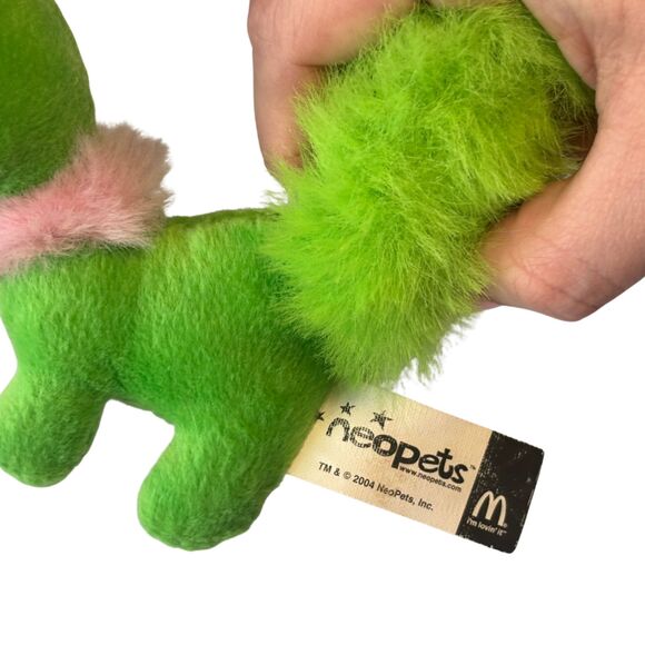 Vintage 2000s Neopets Plush – Green Wocky Cat (McDonald’s Toy) - Picture 9 of 9